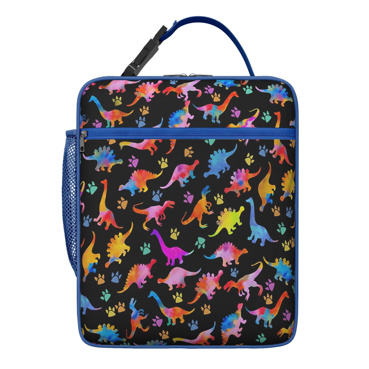 Minimalist Dinosaur Aesthetic Lunch Bag, Hand-Drawn Dino in Forest Pattern, Insulated Bento Tote for School, Office, Picnic, Cute Dino Lover Gift