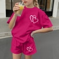 thumbnail image 7 of Fnooota Girls Summer Outfit Sets, Short Sleeve Casual 2 Piece Summer Kids Clothing Sets Hot Pink Size 10-12, 7 of 7