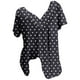 thumbnail image 3 of Qucoqpe - Blusa de talla grande para mujer, estilo informal, con estampado de lunares, cuello en V, manga corta, fruncida, para verano, en liquidación, 3 of 5