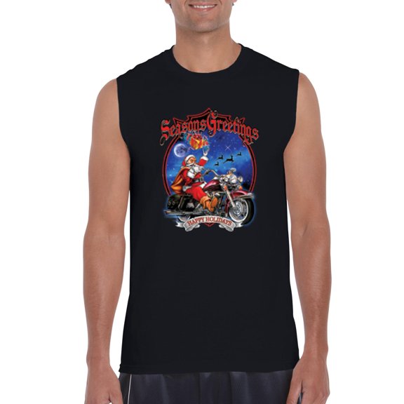 MmF - Men's Graphic T-Shirt Sleeveless - SEASONS GREETINGS HAPPY HOLIDAYS