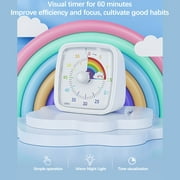 KOYPTL 60 Minute Visual Timer with Pause Function Cute Silent Timer with Rainbow for Classroom Teaching Task Kitchen 60 Minute Countdown Time Management for ADHD Aults Office Desk White
