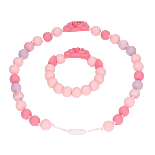 Juguete de dentición de silicona, collar de dentición, pulsera, collar de dentición de silicona, collar, juguete de dentición creado con maestría