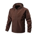 thumbnail image 1 of Waterproof Hooded Jacket for Men, Color-Blocked Design with Detachable Hat, Windproof Breathable Polyester, Long Sleeve Outdoor Mountaineering Jacket, 1 of 2