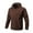 Brown, variant on Men's Color Block Waterproof Hooded Jacket with Detachable Hat Windproof Breathable Outdoor Coat for Hiking Camping Sailing Green M