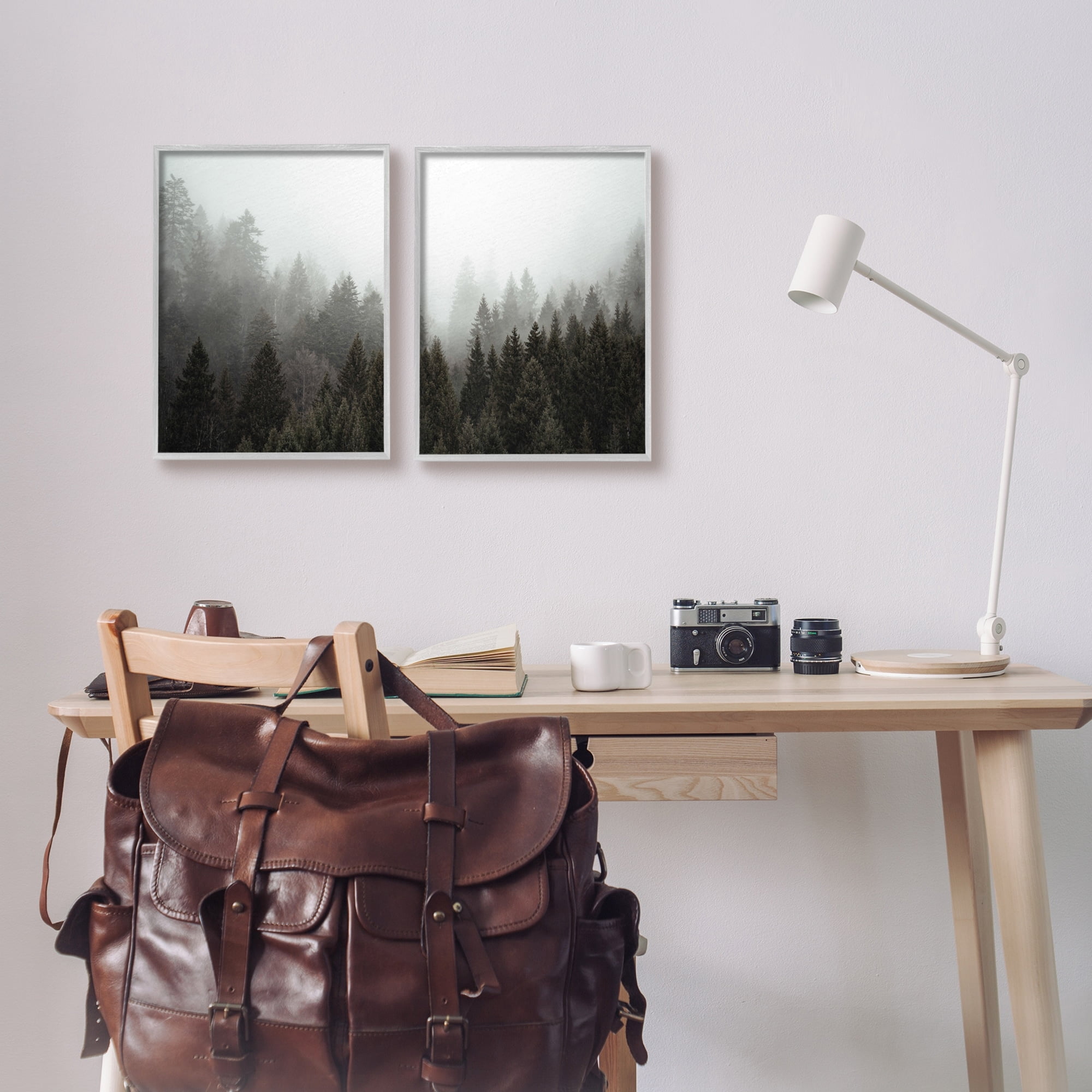 Stupell Industries Serene Mountainous Forest Trees Nature Hazy Sky Framed Wall Art, 11 x 14, Design by Kim Allen
