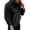 Black, variant on Hooded Sweatshirts Man Autumn Plush Hoodie Fuzzy Solid Color Long Sleeve Drawstring Hooded Solid Color Sweatshirt Winter Black