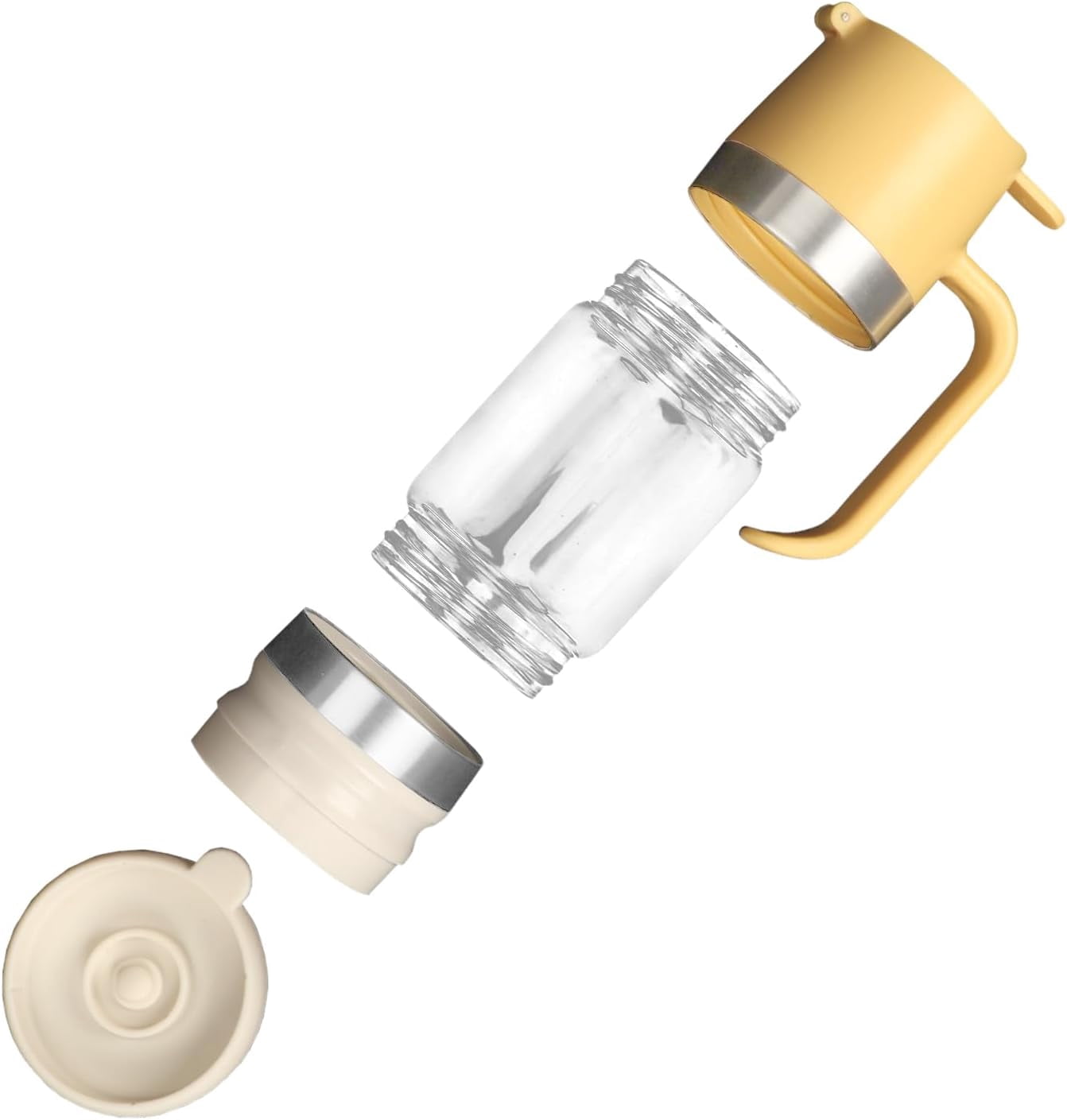 Glass Honey Dispenser with Stand – No-Drip Refillable Syrup Server for Honey, Agave and Salad Dressing