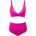 thumbnail image 3 of MSJUHEG Full Coverage Swimsuits for Women,2 Piece Bikini Sets,Bathing Suits for Women,Bikini Tops Full Coverage Bottoms,High Waisted Bikini Sets for Women,Push Up Swimsuit, Hot Pink M, 3 of 8