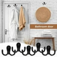 thumbnail image 5 of 10 Pack Heavy Duty Double Prong Coat Hooks with 20Screws, Wall Mounted Utility Hooks, Retro Metal Coat Hooks for Hanging Coat, Bag, Scarf, Towel, Hat, Key, Cup(Black), 5 of 8