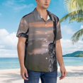 thumbnail image 3 of Rateoe Black Dragon Cliff Dawn Pattern Men’s Hawaiian Shirt – Short Sleeve Button-Down Tropical Beach Shirt, Lightweight & Breathable Casual Aloha Shirt with Pocket,XX-Large, 3 of 7