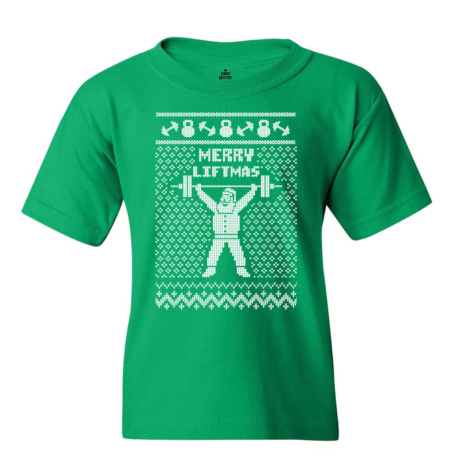 Shop4Ever Kids Merry Liftmas Santa Funny Gym Christmas Graphic Child's