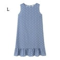 thumbnail image 1 of facefd Femmes Robe Dot Vêtements Sans Manches en Vrac Volants Volants Robe de Réservoir Bleu Clair L, 1 of 2