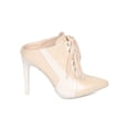 thumbnail image 2 of New Women Cape Robbin Gigi-7 Leatherette Pointy Toe Sports Stripe Stiletto Mule, 2 of 5