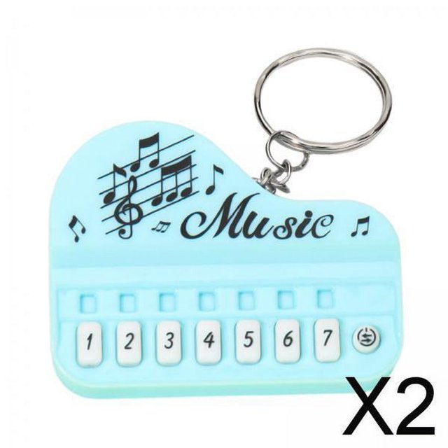 2x Pequeño Teclado Electrónico Llavero Micro Accesorios para Piano Trabajo Real Mini Llavero para Profesores Amantes de La Música 2 piezas