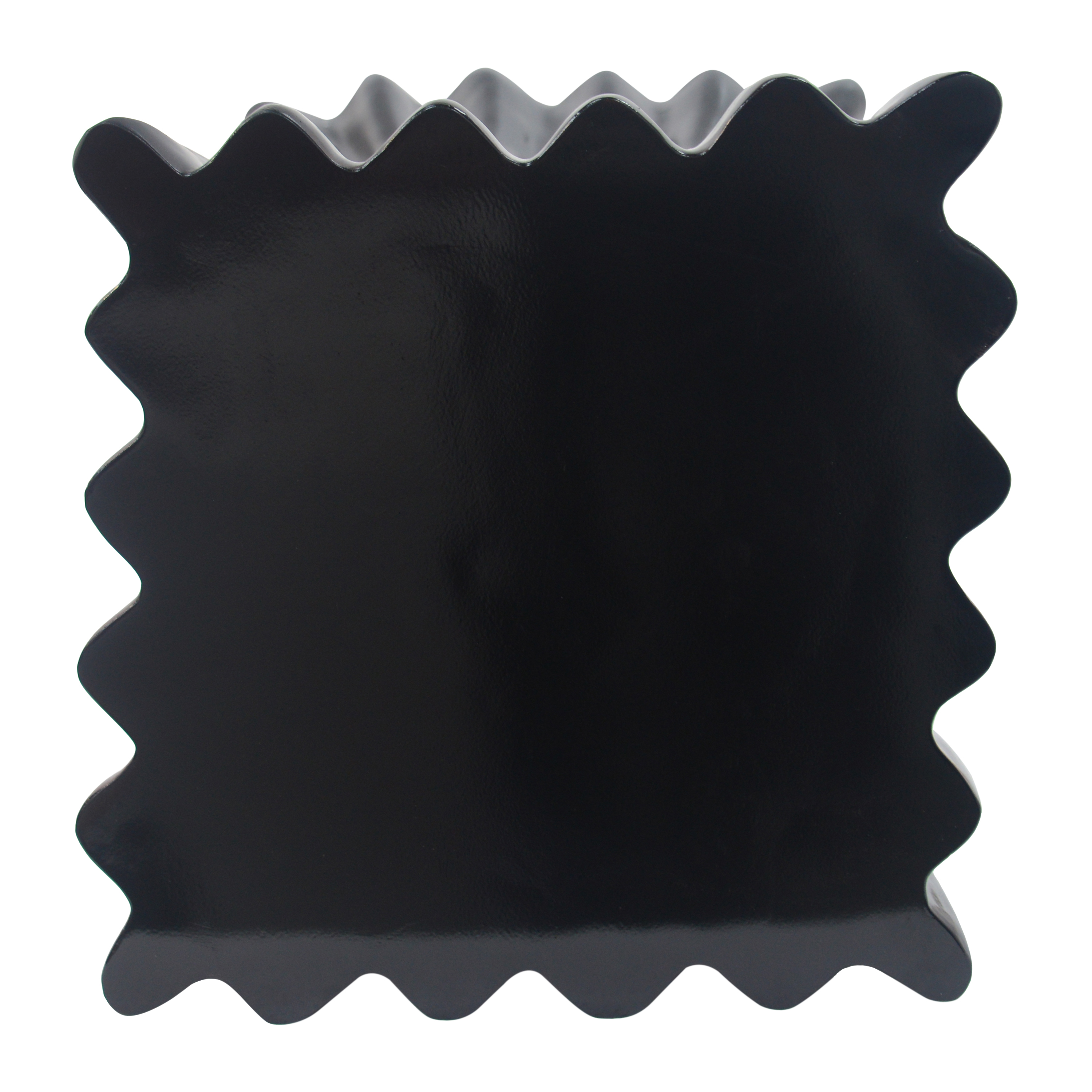 Wave Design Side Table, Outdoor Lightweight Concrete End Table for Patio Balcony Garden, Black