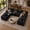 120.4”Black, variant on 96" Modular Sectional Sofa, L-Shaped Cloud Couch with Deep Seats and Chaise, Upholstered Corduroy Boneless Couch for Living Room Small Space, No Need Assembly - Black