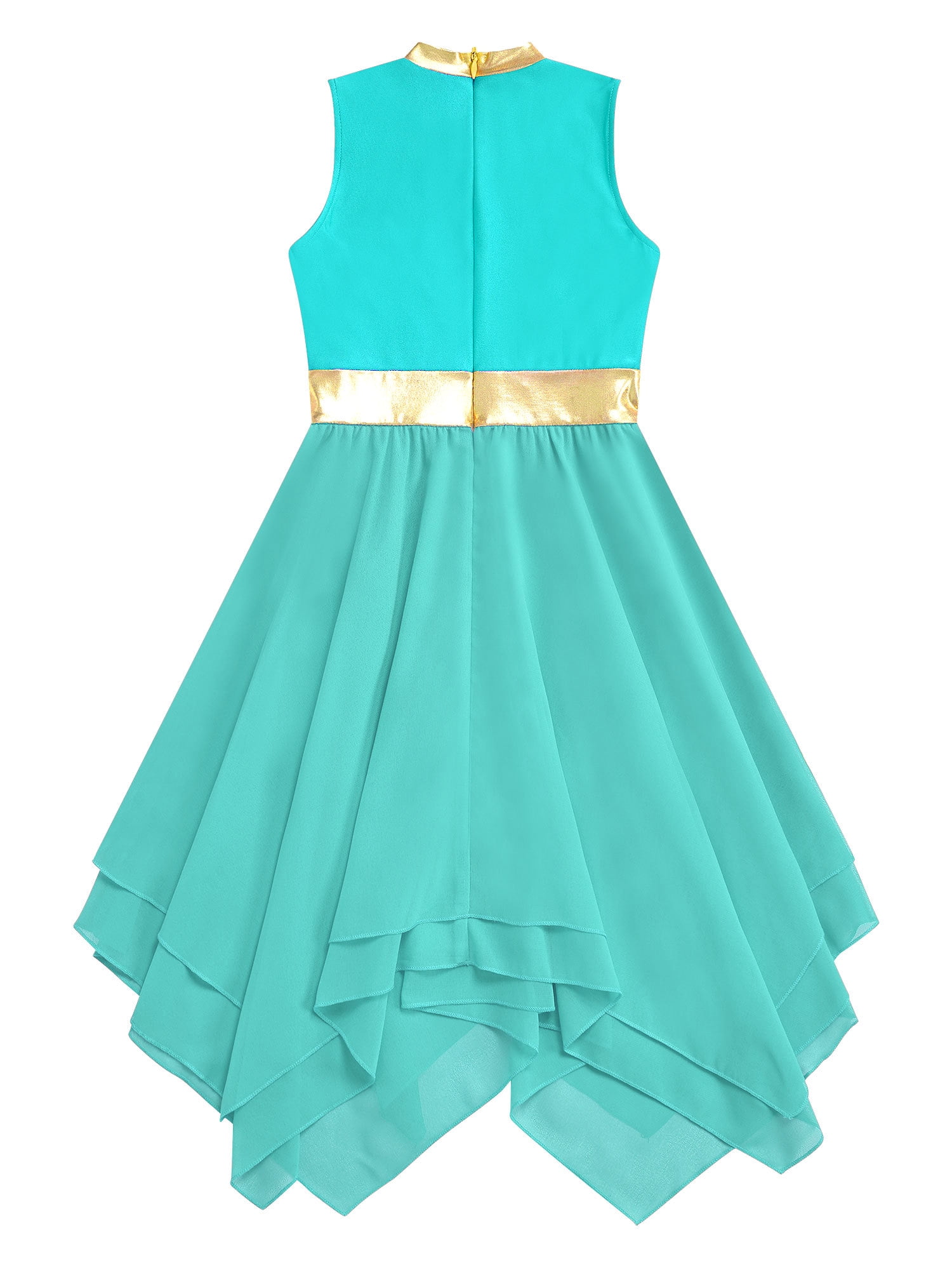 blue floral asymmetric frill split maxi dress Kaylee Dress main image 0