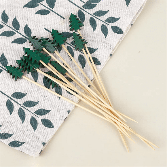 200Pcs Christmas Cocktail Picks Sticks Toothpicks Decorative Skewers XmasParty Picks for Food Garnish Skewer Sticks A