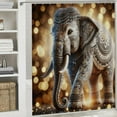 thumbnail image 6 of Orinice Bathroom Decor Set Intricate Patterns Cultural Art Golden Lights with Hooks Polyester Fabric Fashion Shower Curtain Set 36x72, 6 of 7