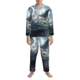 thumbnail image 3 of Fotbe Fantasy Swan Yacht Design Pijama de Hombre con Estampado de Manga Larga, Conjunto de 2 Piezas, Ropa de Dormir Suave y Cómoda con Bolsillos-Medium, 3 of 7