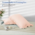 thumbnail image 3 of HNB Store Pillow cases Premium 600TC | Luxury Soft Egyptian Cotton Pillow Case | King 20x40" inch | 2 Pieces Pillow Case | Peach Ruffled, 3 of 8