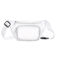 thumbnail image 1 of Riñonera transparente, cinturón impermeable, con correas de hombro ajustables para eventos, juegos y conciertos, color blanco, 1 of 5
