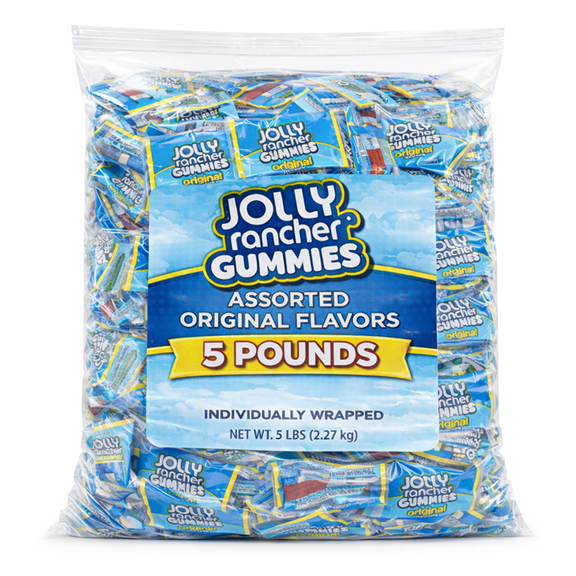 Jolly Rancher Gummies Assorted Fruit Flavored, Bulk Fun Size Candy (5 Pounds)