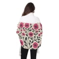thumbnail image 4 of FORMRS Womens Scarf Winter Soft Long Big Warm Shawls Wrap Tassel Scarves, Pink Flowers, 4 of 9
