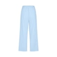thumbnail image 4 of Womens Cotton Linen Capri Pants Casual Elastic High Waist Capris Pants with Pockets Active Workout Gym Running Athletic Pants, 4 of 5