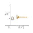 thumbnail image 3 of Finest Gold 14K Yellow Gold 3 mm Round CZ Post Earrings, 3 of 3