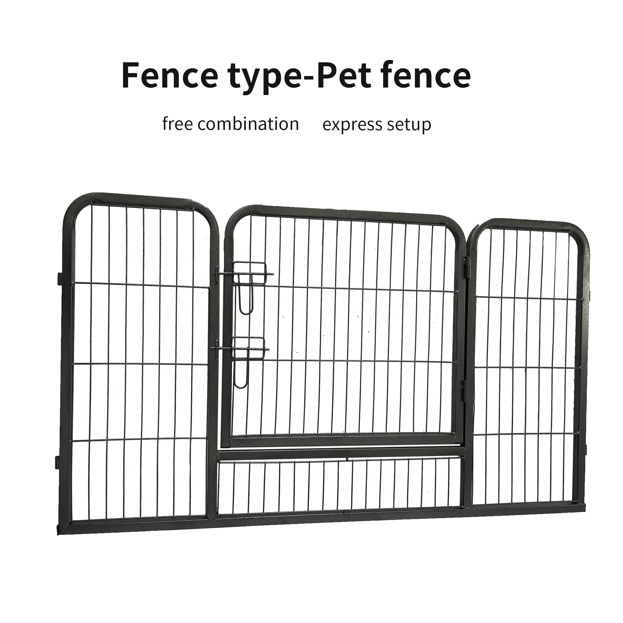 Pefilos 27 Metal Square Dog Playpen 4 Panel Pet Playpen with Door for Small Medium Dogs Keep Pets Secure Rust Free Puppy Playpen Gray