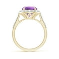 thumbnail image 2 of ANGARA Natural 2.45 Ct. Amethyst with Diamond Halo Engagement Ring in 14K Yellow Gold for Women (Ring Size: 3), 2 of 10