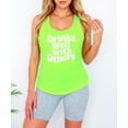 thumbnail image 4 of Drinks Well With Others Tank Top for Women Trendy Sleeveless Tee for Adults Neon Green Tank Top X-Large, 4 of 4
