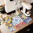thumbnail image 2 of Dish Drying Mat for Kitchen Counter 16x18/18x24 Mexican Talavera Absorbent Coffee Bar Mat Dish Drainer Rack Mat for Kitchen Counter, 2 of 7