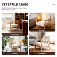 thumbnail image 3 of S-HOME Mid Century Modern Accent Chair with Detachable Lumbar Pillow Solid Wood Frame for  Living Room or Home Office, Beige, 3 of 11