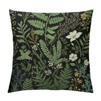 JRXY Botanical Print Floral Pillow Covers Black Sage Green Spring Vintage Flower Plant Decorative Lumbar Throw Pillow Cases Outdoor Farmhouse Decor for Sofa Couch Bed White