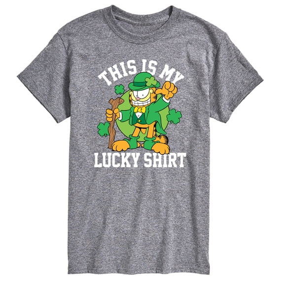 Garfield - This Is My Lucky Shirt Patrick's Day - Men's Short Sleeve Graphic T-Shirt