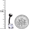 thumbnail image 2 of Body Candy 14G Black Plated Steel Navel Ring Piercing Clear Accent Disco Belly Button Ring 7/16” 11mm, 2 of 2