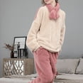 thumbnail image 4 of warm pajamas for women Coral Fleece Pajamas For Women In Autumn And Winter Large Size Padded Plus Velvet Household Clothing Long Sleeve Flannel Pajamas For Women Beige L, 4 of 8