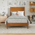 thumbnail image 2 of Pasadena Twin Solid Wood Low Profile Platform Bed in Light Toffee, 2 of 13