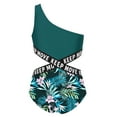 thumbnail image 4 of DPOIS Kids Girls 1Ps Swimsuit Single Shoulder Strap Bodysuit Jumpsuit Floral 16, 4 of 5