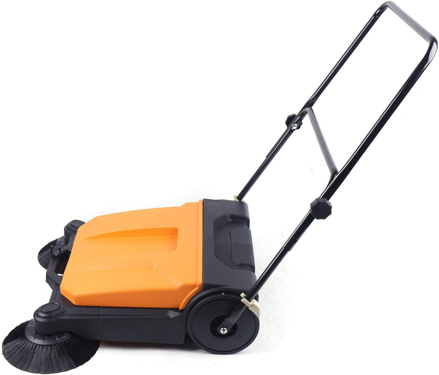 Miumaeov Industrial Floor Sweeper 26" 15L Hand-Push Sweeping Sweeper 360° Rotary Sweeper for Indoor Outdoor Orange