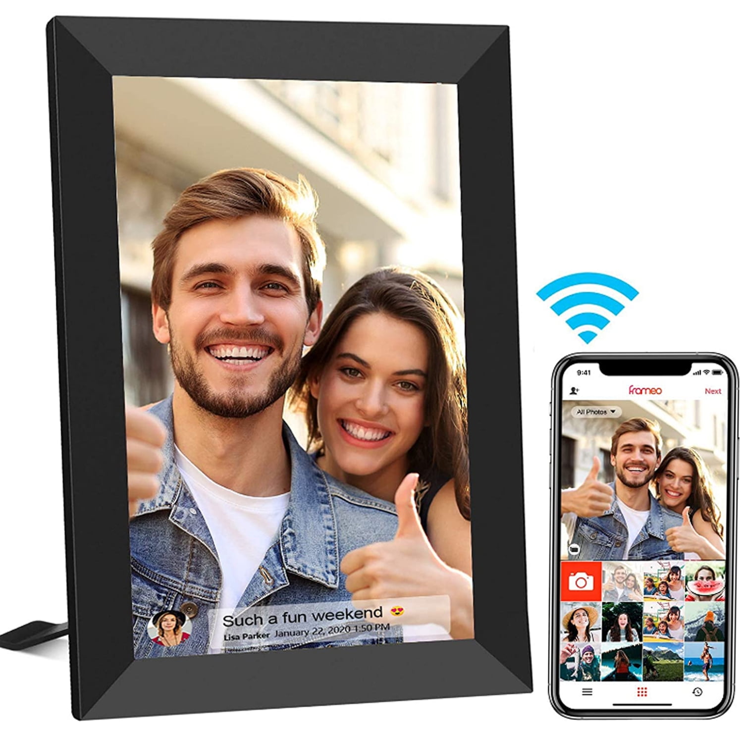 Babyltrl 10.1&quot; Digital Photo Picture Frame with Wifi,HD IPS Touch Screen Smart Photo Frame,16GB Storage Auto-Rotate,Easy to Share Photos Videos via Frameo App,Perfect Gift for Christmas