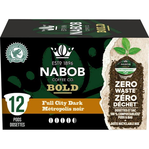 Dosettes de café Nabob Métropolis noir 100 % compostables