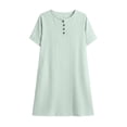 thumbnail image 6 of QUNYINEY Summer Dresses for Women Plus Size Short Sleeve Striped Midi Casual T-Shirt Dress Loose Fit with Pockets Button Crew Neck Dresses, 6 of 6