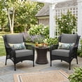 thumbnail image 3 of Aoodor 23"x26" Patio Chair Cushions Set, Memory Foam Outdoor Seat Cushions (Set of 2 Seats, 2 Backs, 2 Lumbar Pillows)- Charcoal, 3 of 10