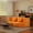 Yellow, variant on Demi Bonn Modern Floor Sofa with 2 Pillows, Convertible Plush Corduroy Foam-Filled Sleeper Sofa Bed, 14.2" Full Size No Assembly, Orange