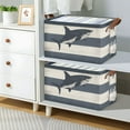 thumbnail image 5 of Yayeee Collapsible Storage Bins Waterproof Cloth Laundry Hamper with Handles Basket Dark Sharks Pattern 1-Pack, 5 of 7