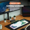 thumbnail image 2 of EIGTHTAIL T8 Clavier de Jeu 60 % 68 Touches Mini Clavier Mécanique Filaire Compact avec 18 Commutateurs Bleus Rétroéclairés RVB Chroma Câble de Clavier Bobiné USB-C pour PC Portable Mac XBOX - Bleu Blanc, 2 of 10