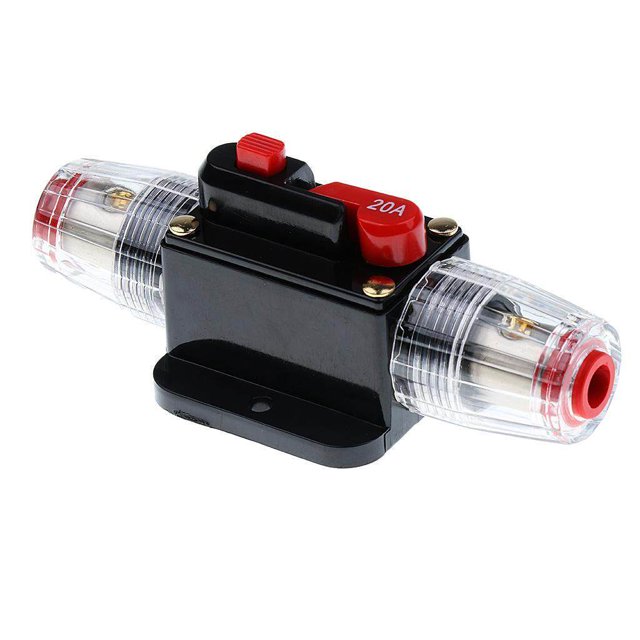 ziyahi DC 12V-24V Voiture Audio en Ligne Réinitialisation Manuelle Disjoncteur Fusible Interrupteur 20AMP